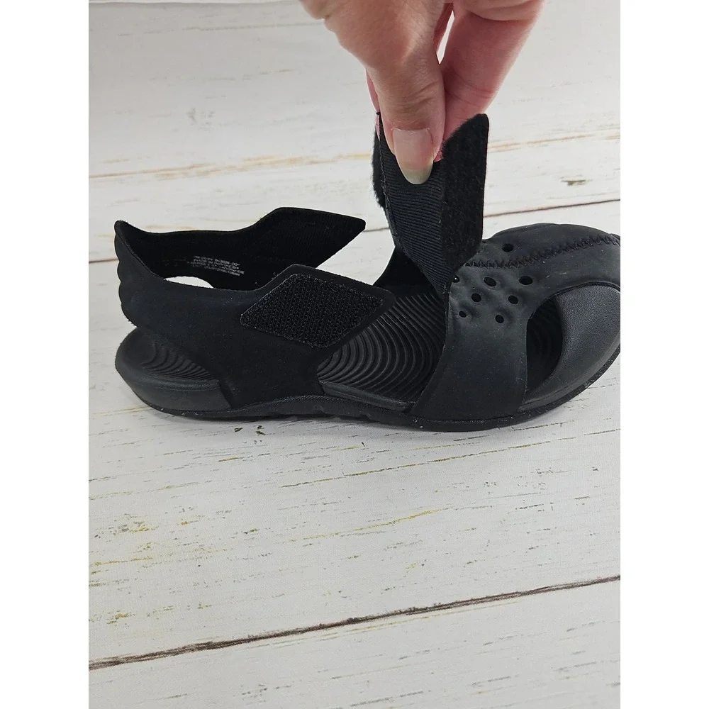 Nike Sunray Protect 2 Sandals Shoes Triple Black Boys 13C 943826-001 Adjustable